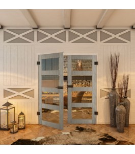 Ganzglastür - Country Graueiche Model 31 - modernes Zuhause
