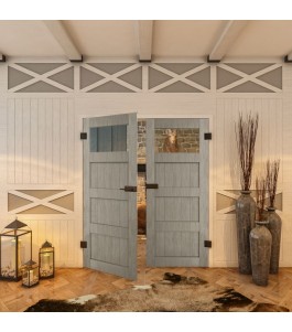 Ganzglastür - Country Graueiche Model 34 - modernes Zuhause