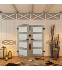 Ganzglastür - Country Graueiche Model 35 - modernes Zuhause