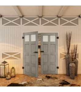 Ganzglastür - Country Graueiche Model 66 - modernes Zuhause
