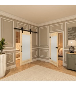 Ganzglastür - Country Astkiefer Model 13 - modernes Zuhause