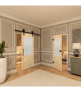 Ganzglastür - Country Astkiefer Model 14 - modernes Zuhause
