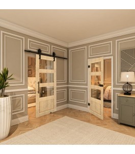 Ganzglastür - Country Astkiefer Model 32 - modernes Zuhause
