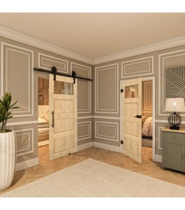 Ganzglastür - Country Astkiefer Model 34 - modernes Zuhause