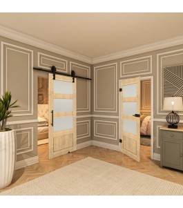 Ganzglastür - Country Astkiefer Model 35 - modernes Zuhause