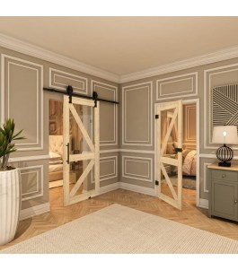 Ganzglastür - Country Astkiefer Model 41 - modernes Zuhause