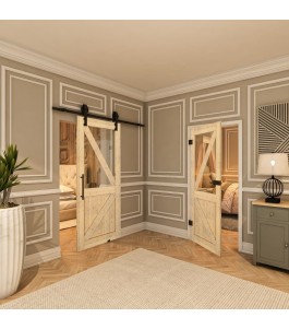 Ganzglastür - Country Astkiefer Model 42 - modernes Zuhause