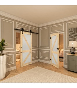 Ganzglastür - Country Astkiefer Model 43 - modernes Zuhause