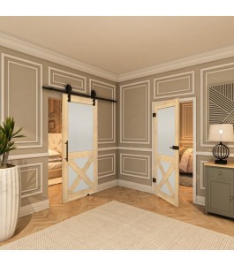 Ganzglastür - Country Astkiefer Model 53 - modernes Zuhause