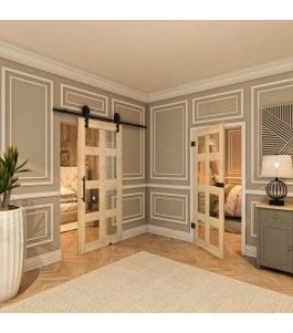 Ganzglastür - Country Astkiefer Model 61 - modernes Zuhause