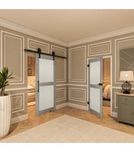 Ganzglastür - Country Graueiche Model 23 - modernes Zuhause