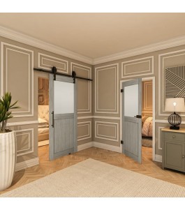 Ganzglastür - Country Graueiche Model 24 - modernes Zuhause