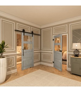 Ganzglastür - Country Graueiche Model 33 - modernes Zuhause