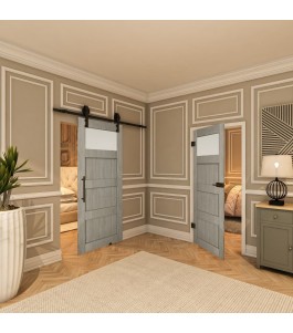 Ganzglastür - Country Graueiche Model 38 - modernes Zuhause