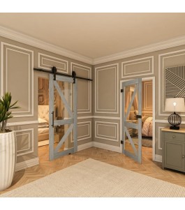 Ganzglastür - Country Graueiche Model 41 - modernes Zuhause