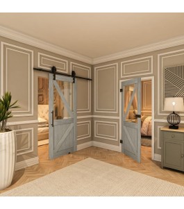 Ganzglastür - Country Graueiche Model 42 - modernes Zuhause