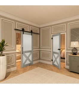 Ganzglastür - Country Graueiche Model 53 - modernes Zuhause