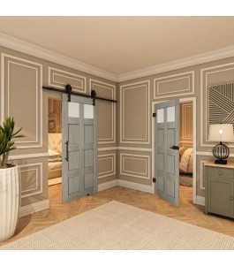 Ganzglastür - Country Graueiche Model 66 - modernes Zuhause