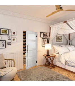 Pendeltür - Country Weiss Rustikal Model 37-modernes Zuhause
