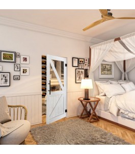 Pendeltür - Country Weiss Rustikal Model 42-modernes Zuhause