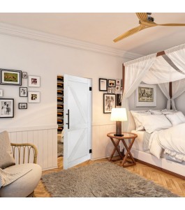 Pendeltür - Country Weiss Rustikal Model 43-modernes Zuhause