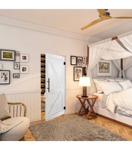 Pendeltür - Country Weiss Rustikal Model 44-modernes Zuhause