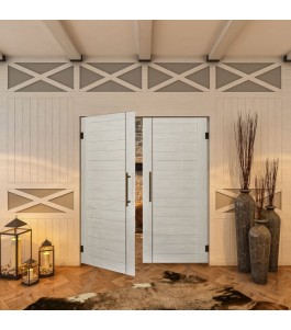Pendeltür - Country Weiss Rustikal Model 10-modernes Zuhause