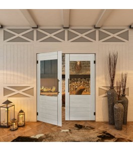 Pendeltür - Country Weiss Rustikal Model 11-modernes Zuhause