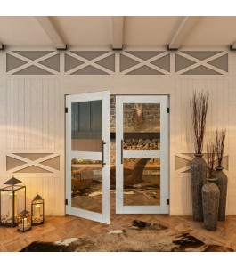 Pendeltür - Country Weiss Rustikal Model 21-modernes Zuhause