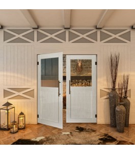 Pendeltür - Country Weiss Rustikal Model 22-modernes Zuhause