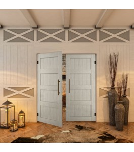Pendeltür - Country Weiss Rustikal Model 30-modernes Zuhause