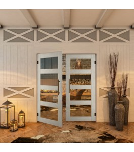 Pendeltür - Country Weiss Rustikal Model 31-modernes Zuhause