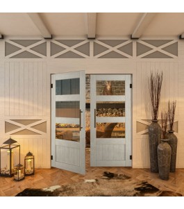 Pendeltür - Country Weiss Rustikal Model 32-modernes Zuhause