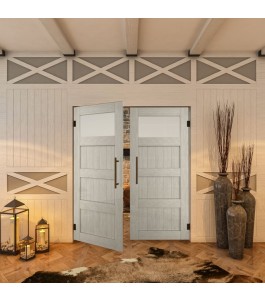 Pendeltür - Country Weiss Rustikal Model 38-modernes Zuhause