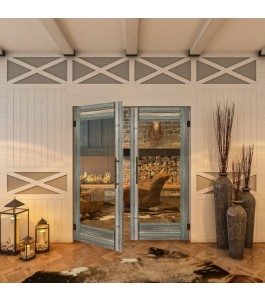 Pendeltür - Country Bunt geplankt Model 11-modernes Zuhause