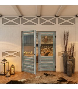 Pendeltür - Country Bunt geplankt Model 12-modernes Zuhause
