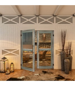 Pendeltür - Country Bunt geplankt Model 21-modernes Zuhause