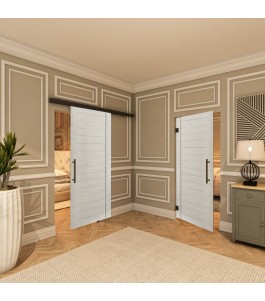 Pendeltür - Country Weiss Rustikal Model 10-modernes Zuhause
