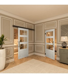 Pendeltür - Country Weiss Rustikal Model 32-modernes Zuhause