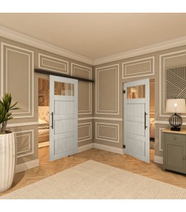 Pendeltür - Country Weiss Rustikal Model 34-modernes Zuhause