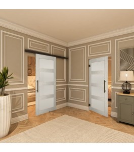 Pendeltür - Country Weiss Rustikal Model 35-modernes Zuhause