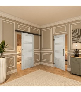 Pendeltür - Country Weiss Rustikal Model 36-modernes Zuhause