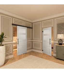 Pendeltür - Country Weiss Rustikal Model 37-modernes Zuhause