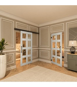 Pendeltür - Country Weiss Rustikal Model 61-modernes Zuhause
