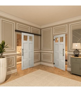 Pendeltür - Country Weiss Rustikal Model 63-modernes Zuhause