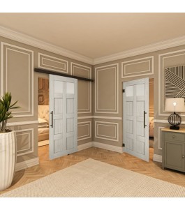 Pendeltür - Country Weiss Rustikal Model 66-modernes Zuhause