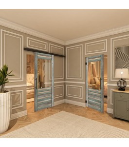 Pendeltür - Country Bunt geplankt Model 12-modernes Zuhause