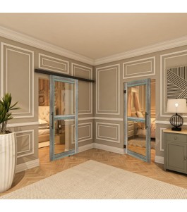 Pendeltür - Country Bunt geplankt Model 21-modernes Zuhause