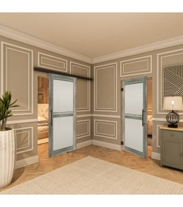 Pendeltür - Country Bunt geplankt Model 23-modernes Zuhause