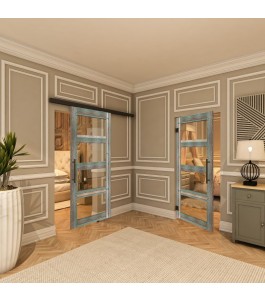 Pendeltür - Country Bunt geplankt Model 31-modernes Zuhause